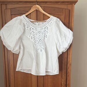Free People White Lace Blouse